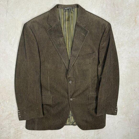 Jack Victor Velvet Corduroy Blazer Brown Sport Coat Made in Canada 40S - Picture 2 of 11